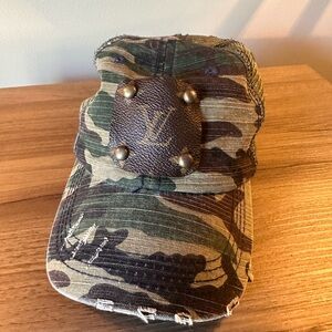 Louis Vuitton Camouflage Distressed Cap from Vintage Boho Bags